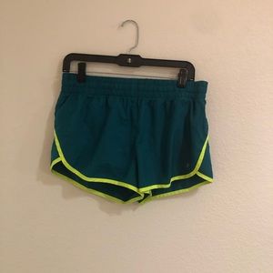 Athletic Teal and Lime Green running shorts